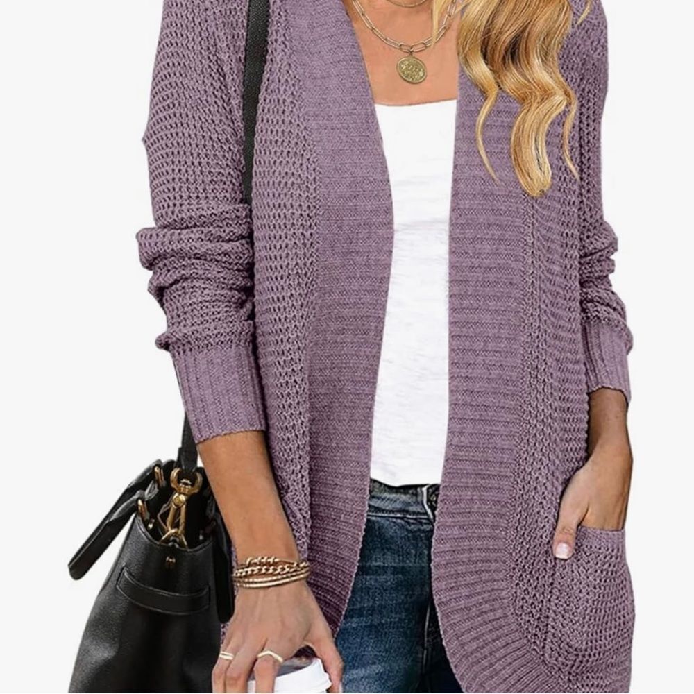 ZESICA Women's 2024 Fall Winter Long Sleeve Open Front Casual Lightweight Soft